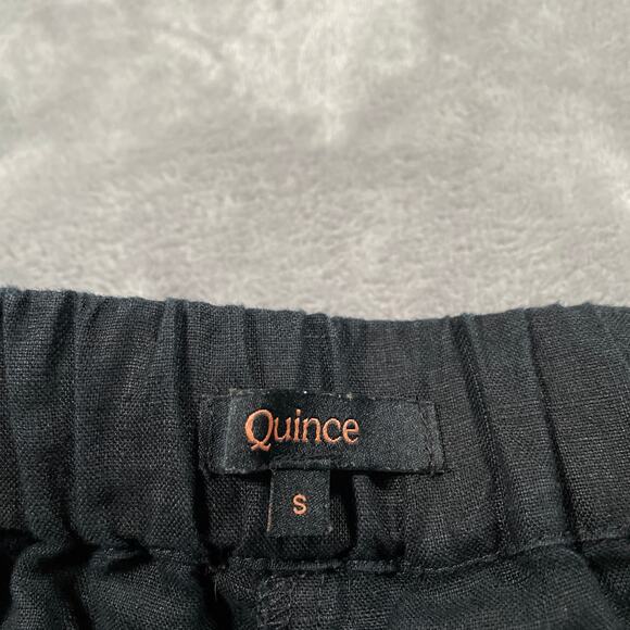 Quince Pants Womens Small Black Linen Stretch Waist Pull On Classic Capsule - Picture 3 of 9